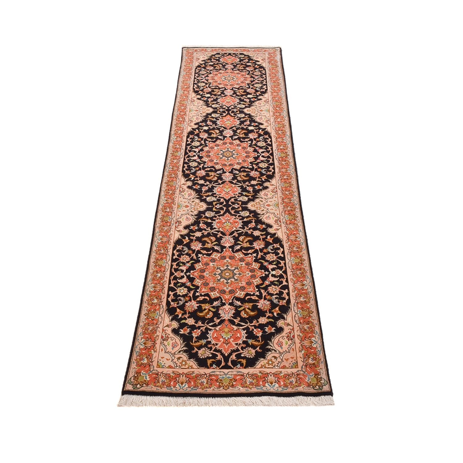 Tappeto corsia Tappeto Persero - Tabriz - Reale - 288 x 69 cm - blu scuro