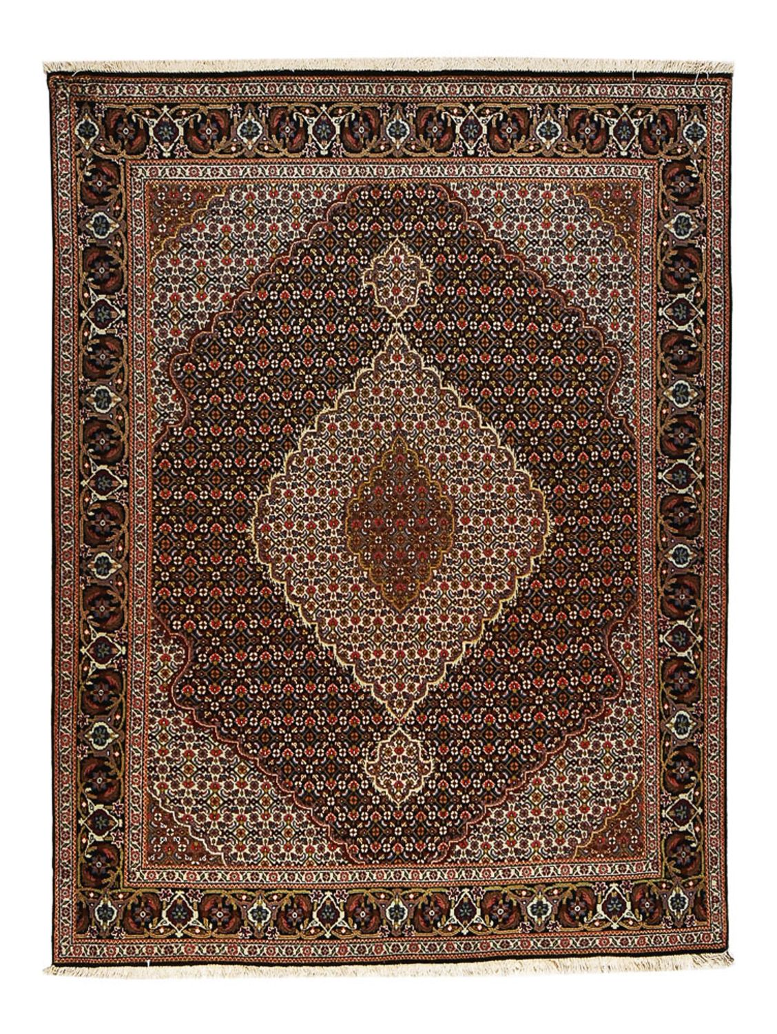Tappeto Persero - Tabriz - Reale - 195 x 150 cm - marrone scuro
