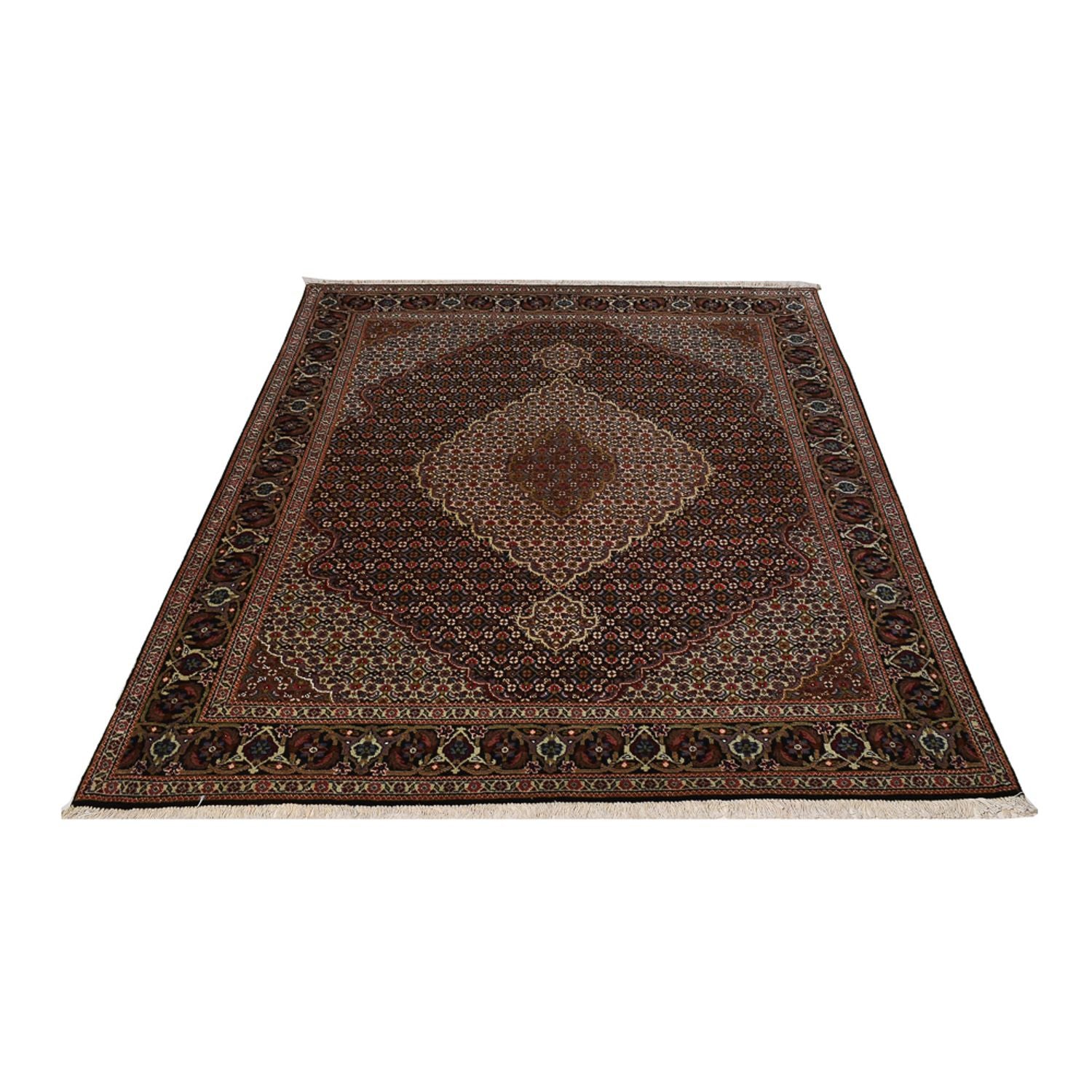 Tappeto Persero - Tabriz - Reale - 195 x 150 cm - marrone scuro