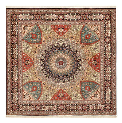 Tappeto Persero - Tabriz - Reale quadrato  - 253 x 251 cm - beige scuro