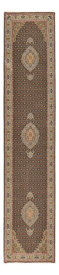 Tappeto corsia Tappeto Persero - Tabriz - Reale - 396 x 82 cm - beige scuro