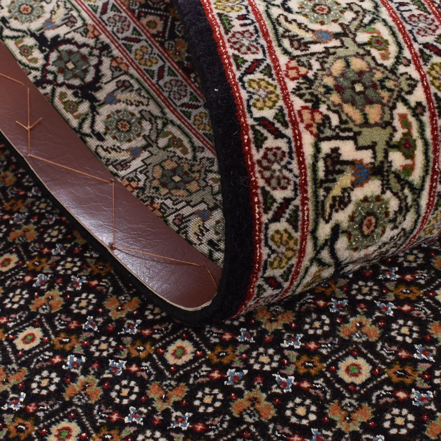 Tappeto corsia Tappeto Persero - Tabriz - Reale - 396 x 82 cm - beige scuro