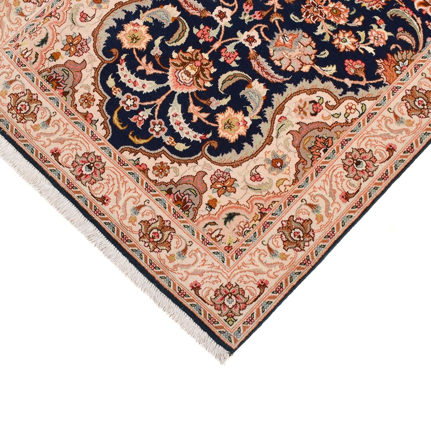 Tappeto corsia Tappeto Persero - Tabriz - Reale - 310 x 82 cm - blu scuro