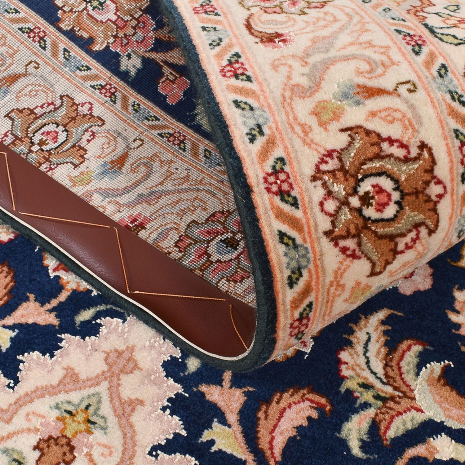 Tappeto corsia Tappeto Persero - Tabriz - Reale - 310 x 82 cm - blu scuro