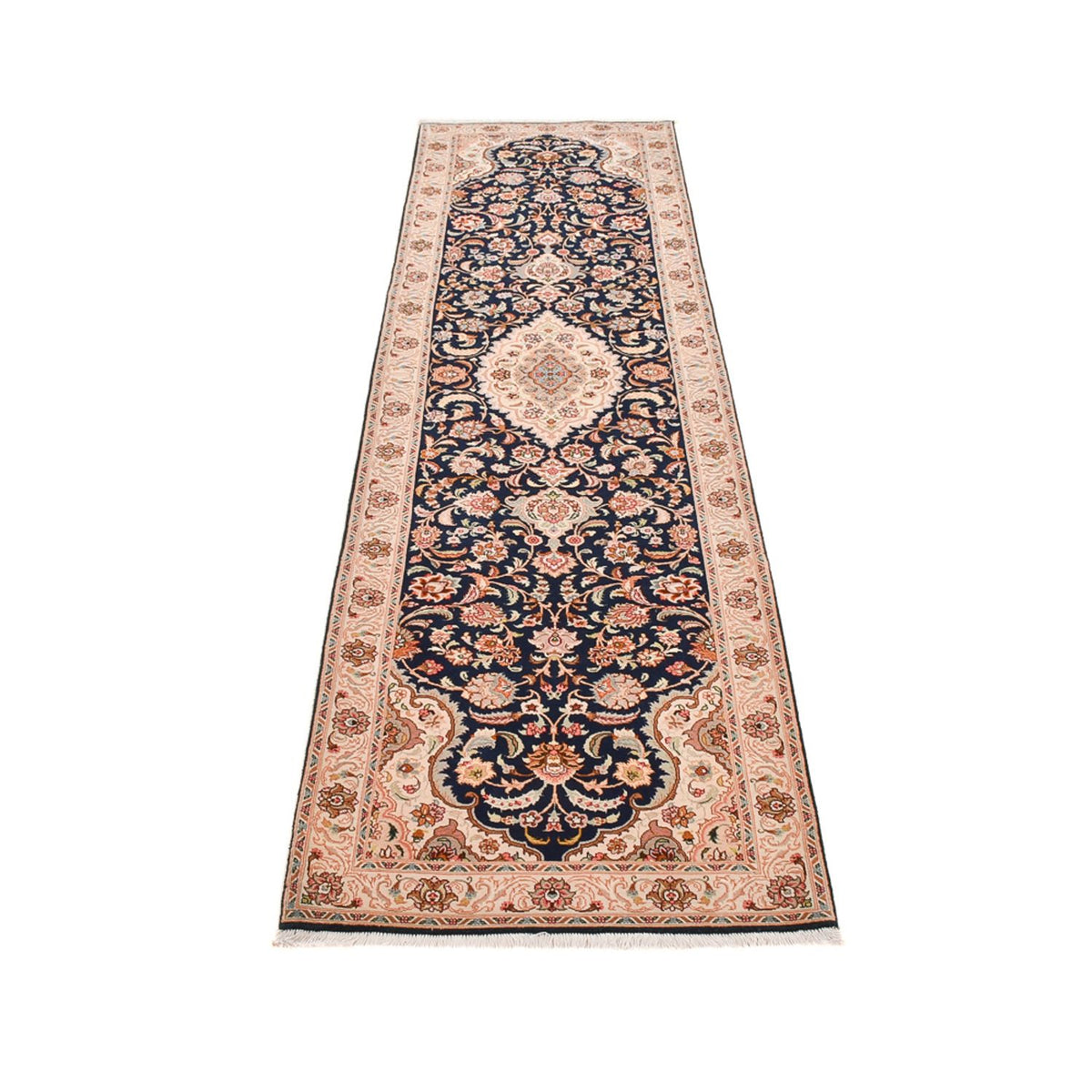 Tappeto corsia Tappeto Persero - Tabriz - Reale - 310 x 82 cm - blu scuro