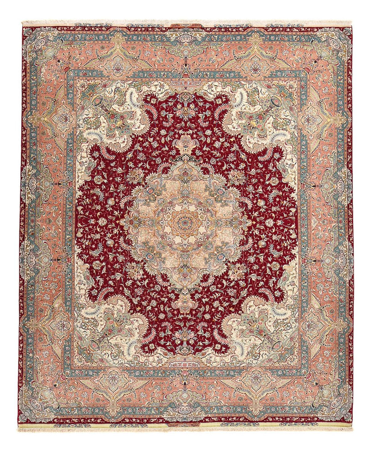 Tappeto Persero - Tabriz - Premio - 304 x 250 cm - rosso