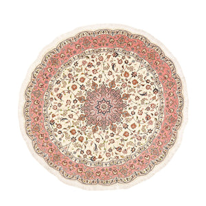 Tappeto Persero - Tabriz - Reale rotondo  - 200 x 200 cm - crema