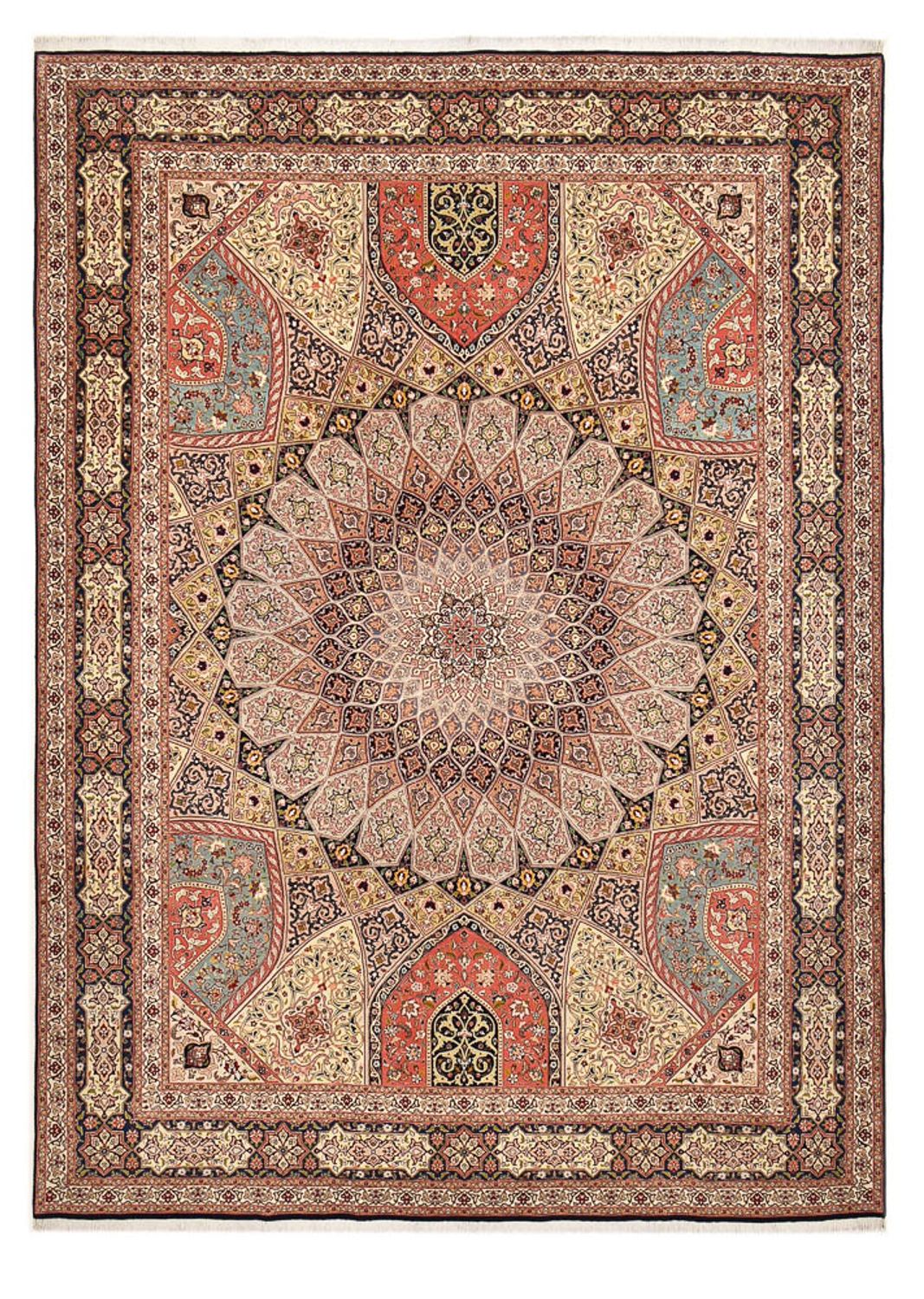 Tappeto Persero - Tabriz - Reale - 396 x 298 cm - beige scuro