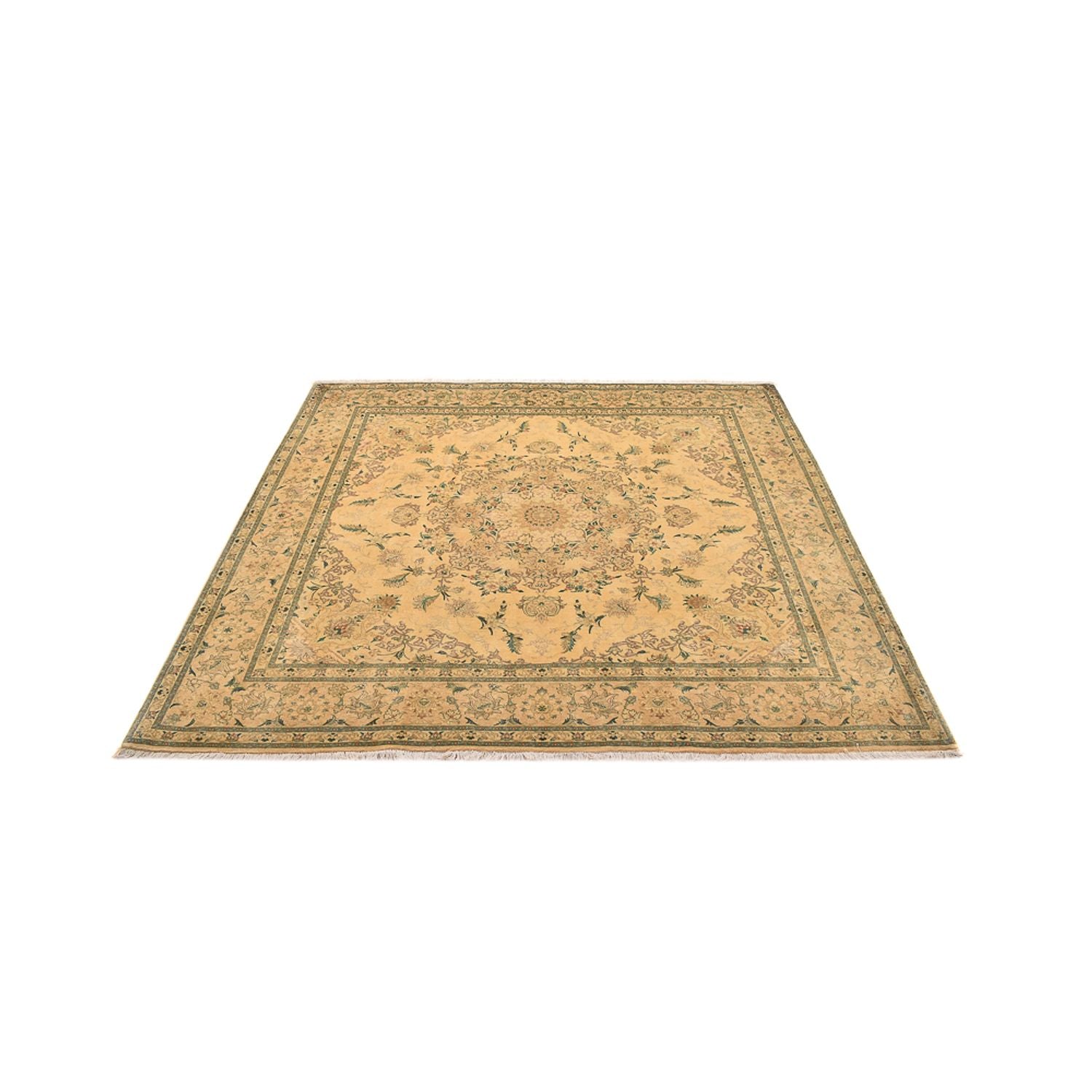 Tappeto Persero - Tabriz - Reale quadrato  - 200 x 190 cm - giallo