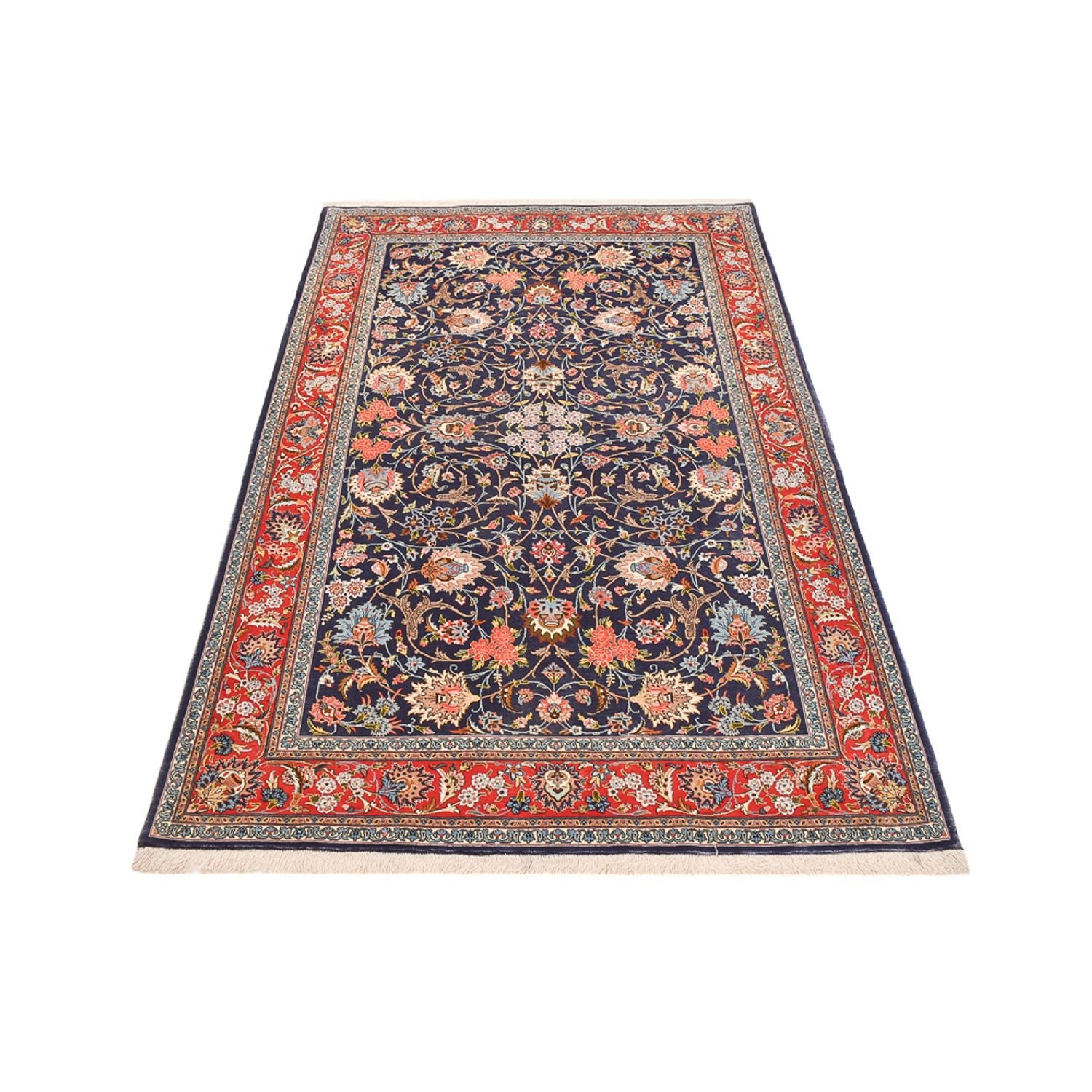 Tappeto Persero - Isfahan - Premio - 226 x 136 cm - blu scuro