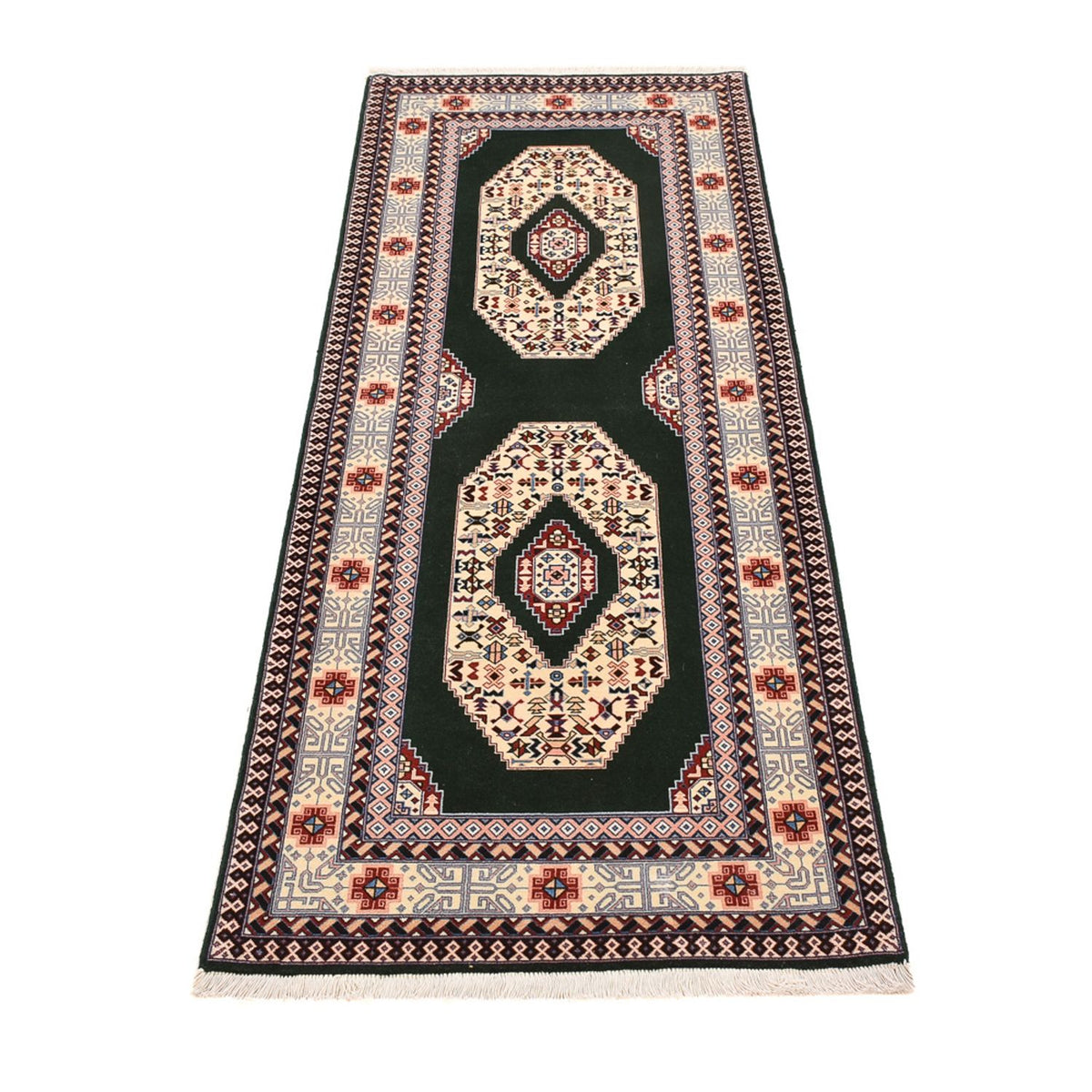 Tappeto corsia Tappeto Persero - Tabriz - Reale - 202 x 74 cm - blu scuro