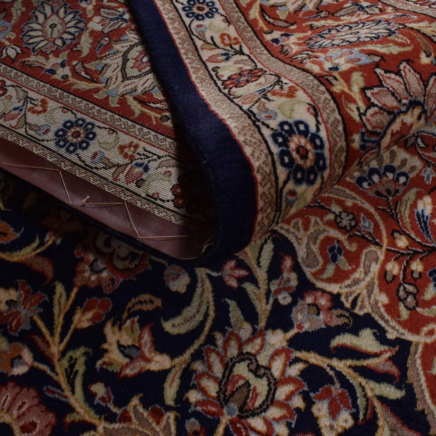 Tappeto Persero - Ghom - 301 x 221 cm - blu scuro