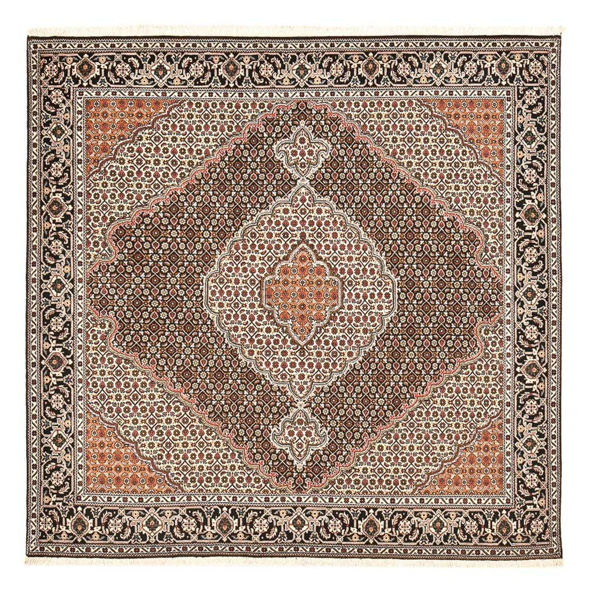 Tappeto Persero - Tabriz - Reale quadrato  - 202 x 198 cm - marrone