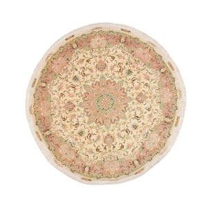 Tappeto Persero - Tabriz - Reale rotondo  - 150 x 150 cm - beige