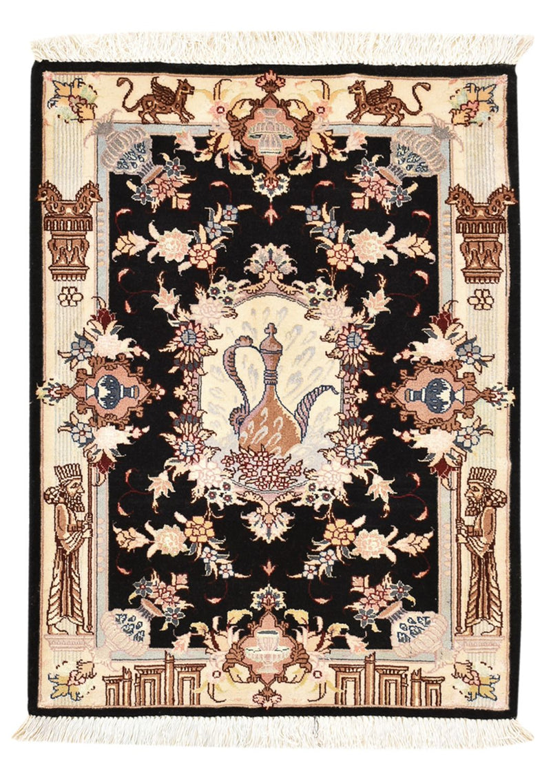 Tappeto Persero - Tabriz - Reale - 90 x 60 cm - blu scuro