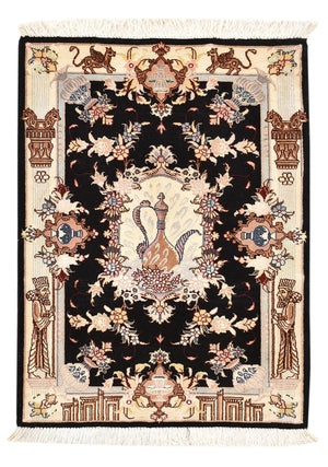 Tappeto Persero - Tabriz - Reale - 90 x 60 cm - blu scuro