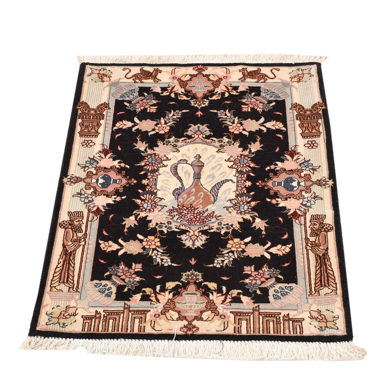 Tappeto Persero - Tabriz - Reale - 90 x 60 cm - blu scuro