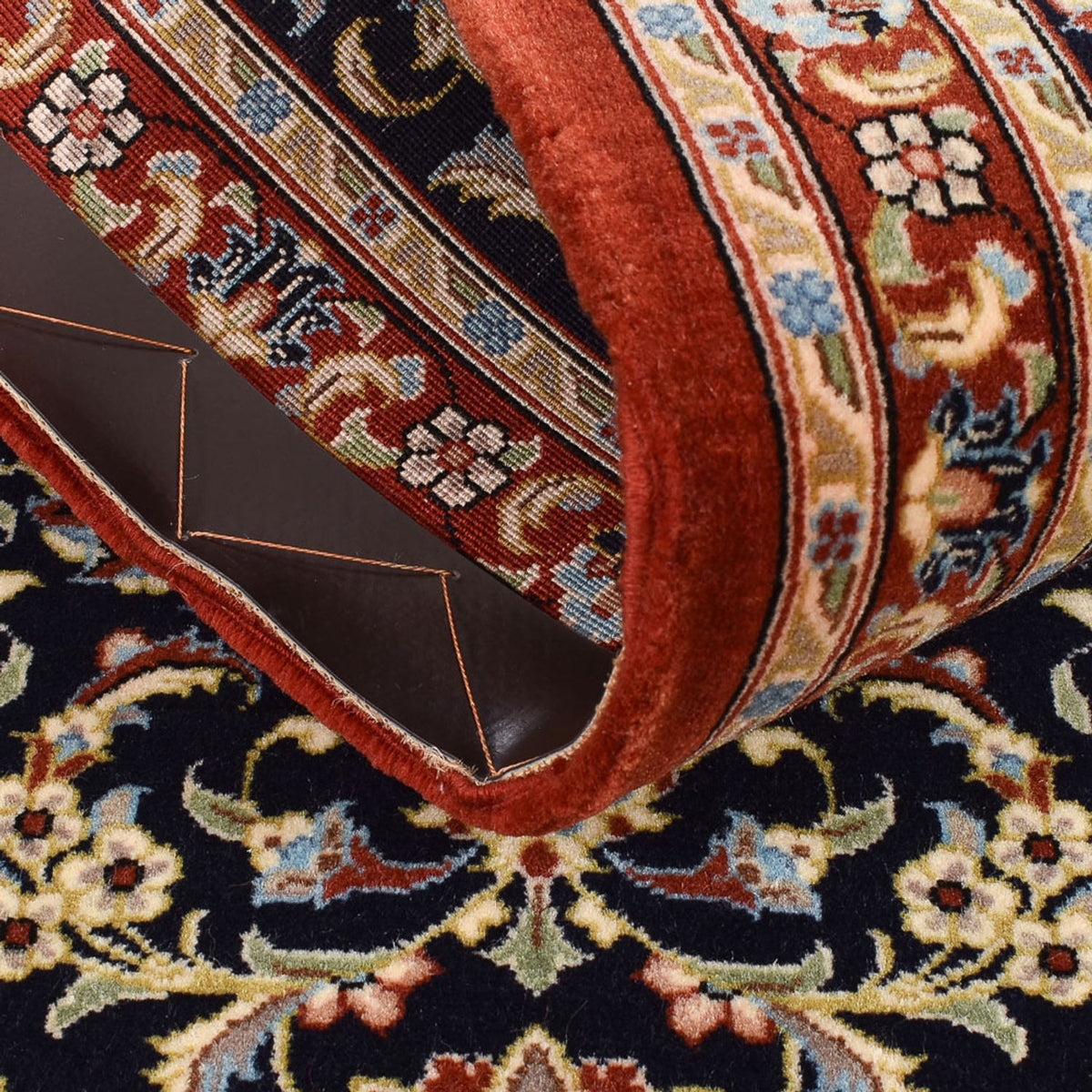 Tappeto corsia Tappeto Persero - Ghom - Reale - 196 x 54 cm - blu scuro