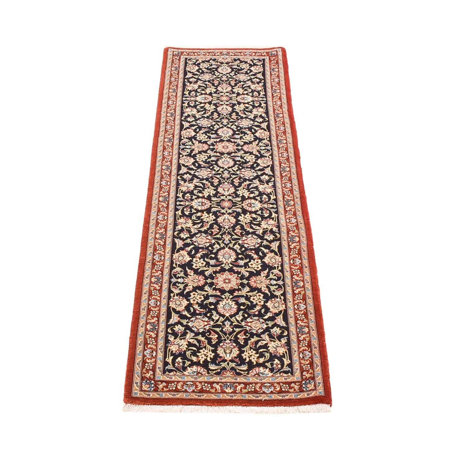 Tappeto corsia Tappeto Persero - Ghom - Reale - 196 x 54 cm - blu scuro
