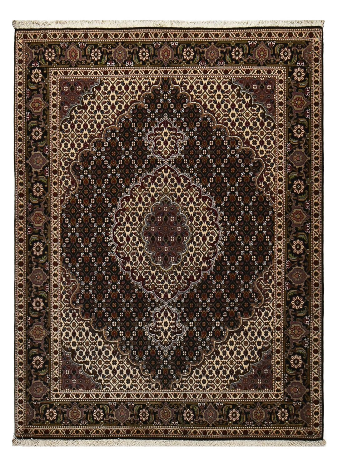 Tappeto Persero - Tabriz - Reale - 196 x 148 cm - marrone scuro