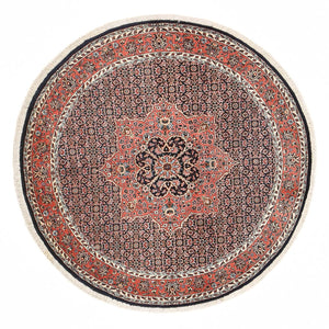 Tappeto Persero - Bidjar rotondo  - 155 x 155 cm - rosso scuro