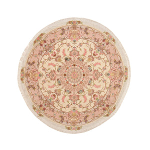 Tappeto Persero - Tabriz - Reale rotondo  - 143 x 143 cm - salmone