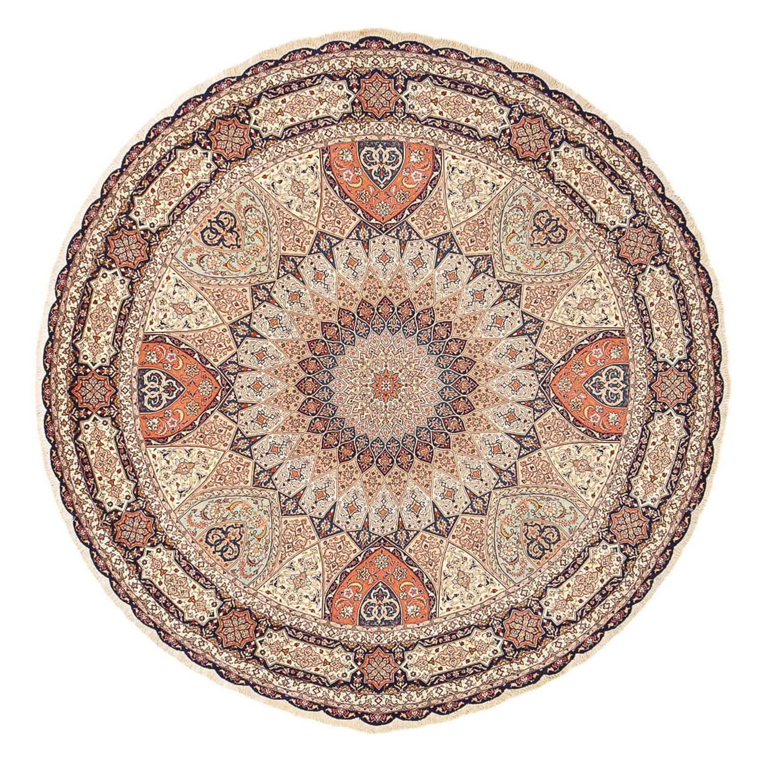 Tappeto Persero - Tabriz - Reale rotondo  - 312 x 312 cm - beige