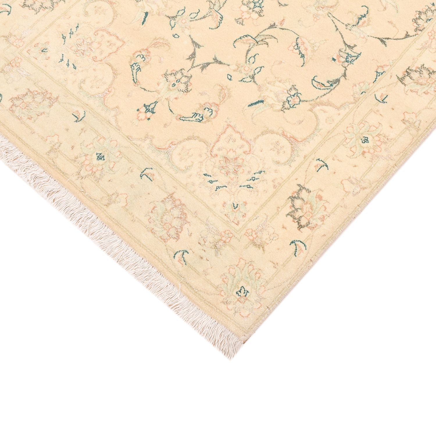 Tappeto corsia Tappeto Persero - Tabriz - Reale - 203 x 77 cm - beige chiaro