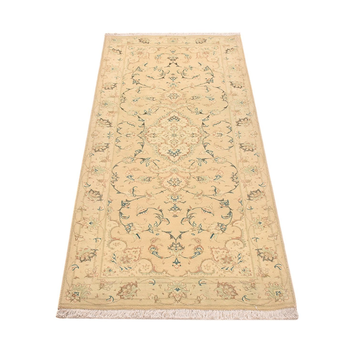 Tappeto corsia Tappeto Persero - Tabriz - Reale - 203 x 77 cm - beige chiaro