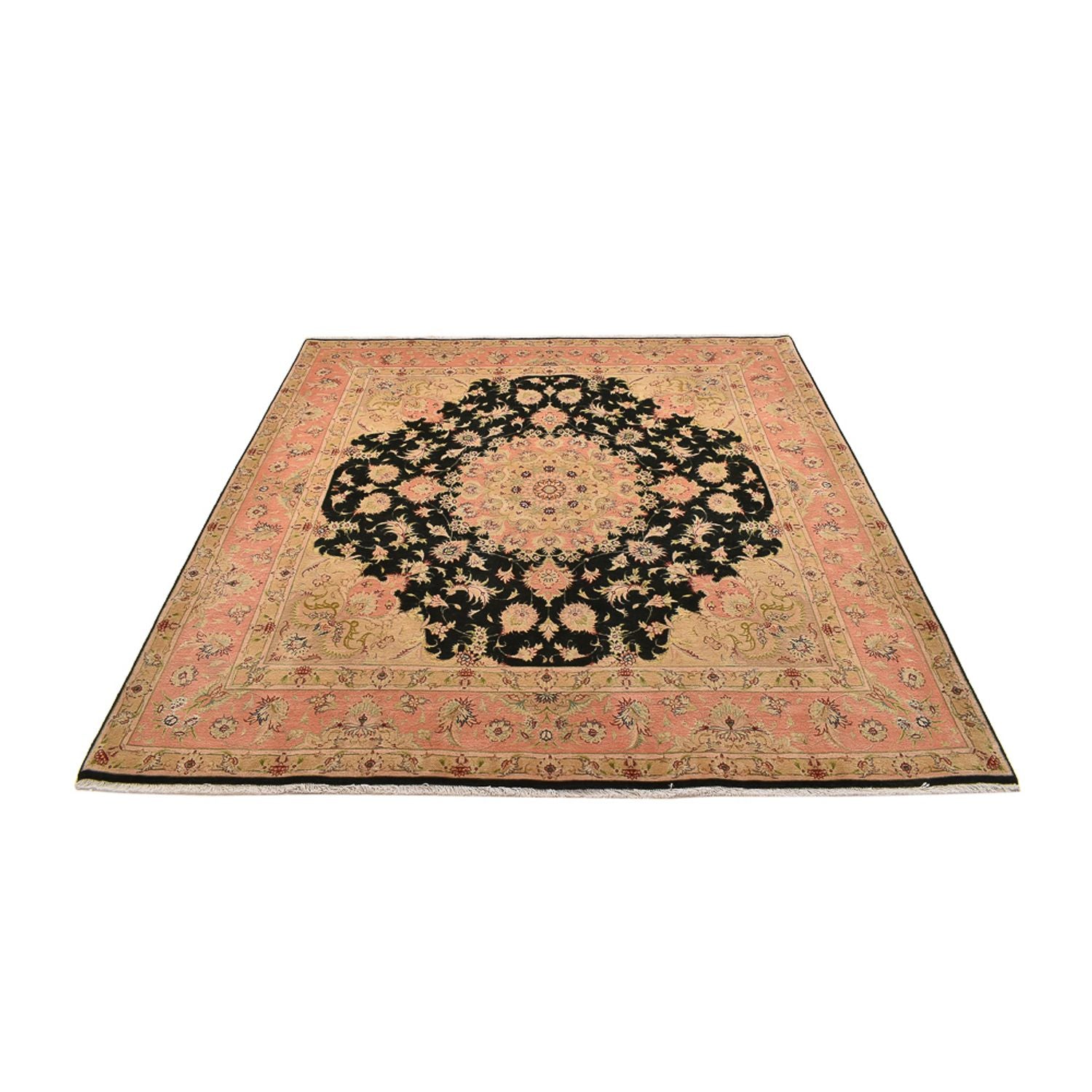 Tappeto Persero - Tabriz - Reale quadrato  - 202 x 196 cm - blu scuro