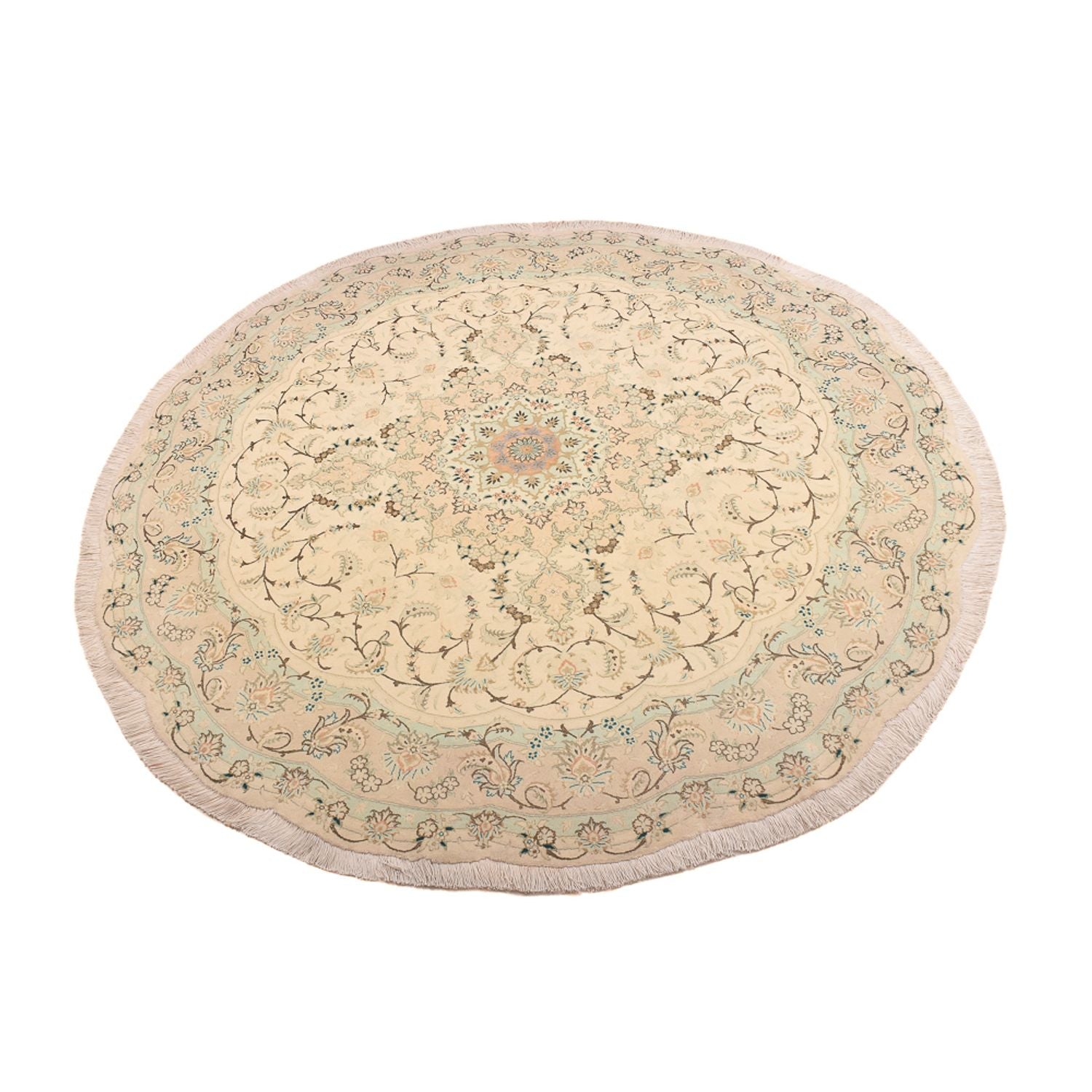 Tappeto Persero - Tabriz - Premio rotondo  - 200 x 200 cm - sabbia