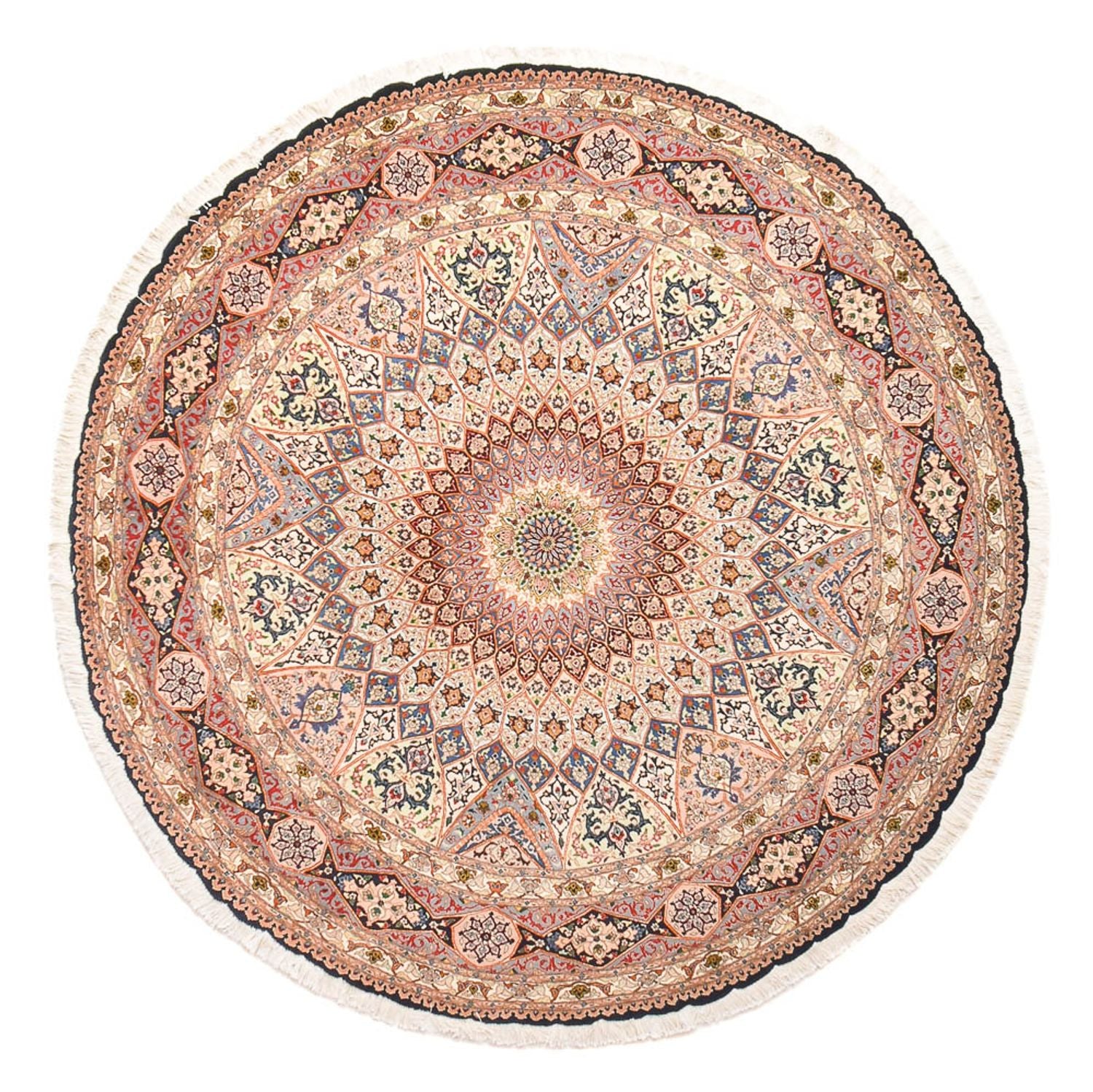 Tappeto Persero - Tabriz - Reale rotondo  - 250 x 250 cm - rosso chiaro