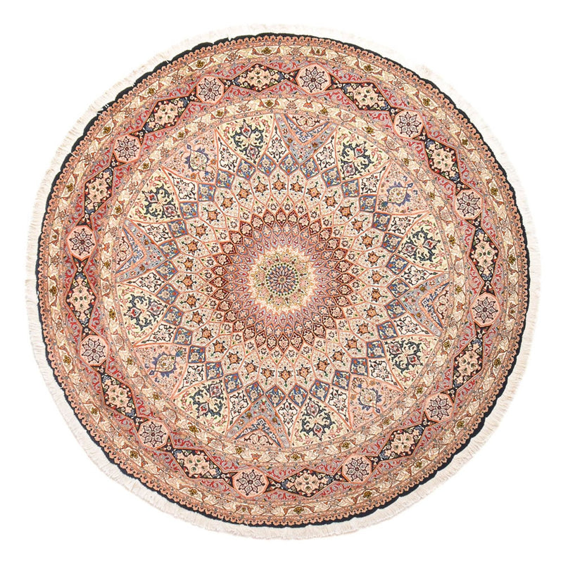 Tappeto Persero - Tabriz - Reale rotondo  - 250 x 250 cm - rosso chiaro