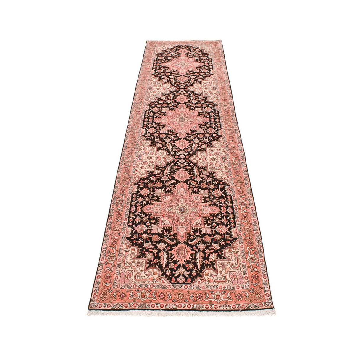 Tappeto corsia Tappeto Persero - Tabriz - Reale - 352 x 90 cm - rosso chiaro