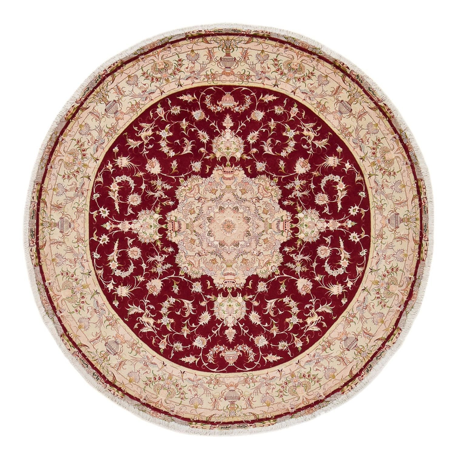 Tappeto Persero - Tabriz - Reale rotondo  - 245 x 245 cm - rosso
