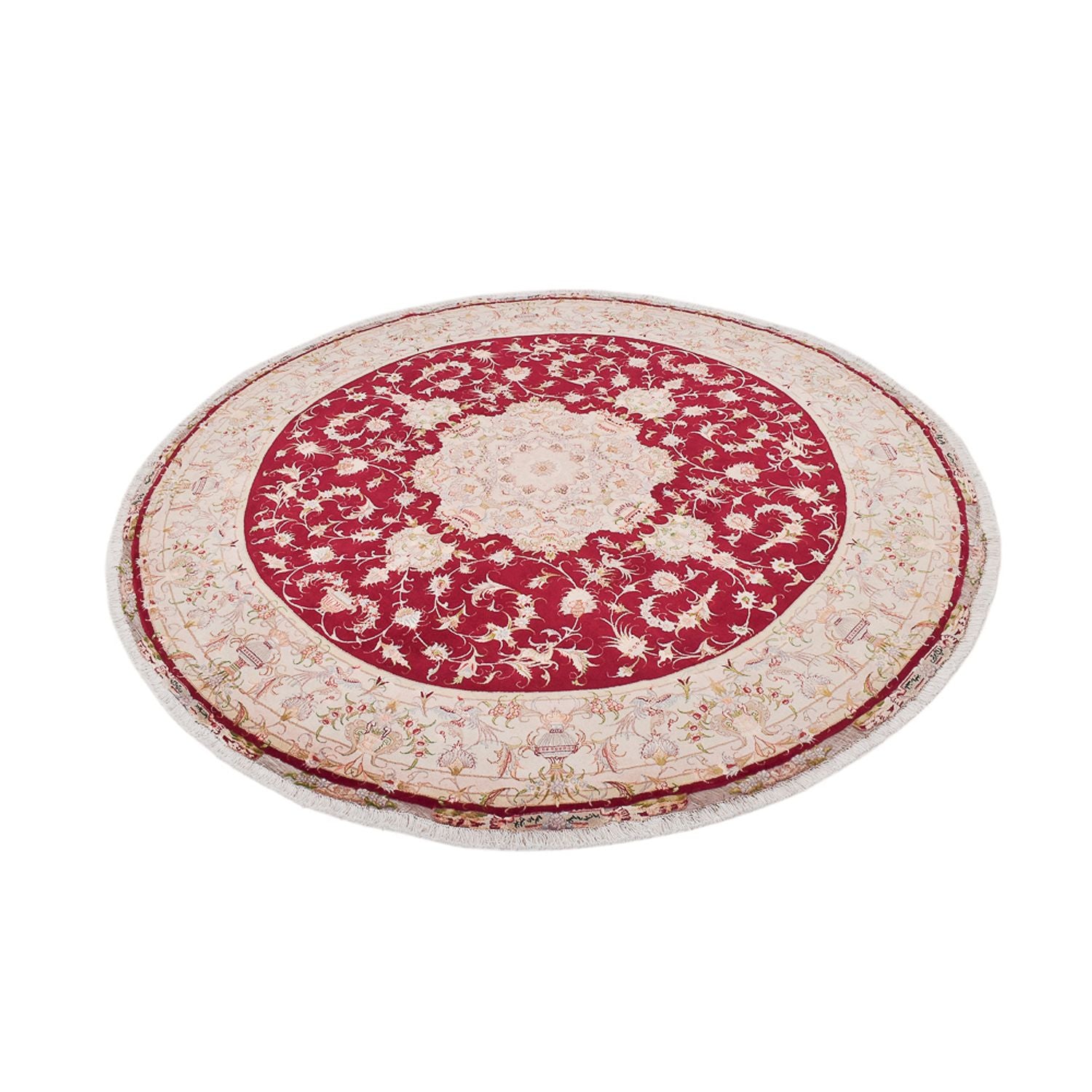 Tappeto Persero - Tabriz - Reale rotondo  - 245 x 245 cm - rosso
