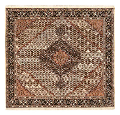 Tappeto Persero - Tabriz - Reale quadrato  - 203 x 195 cm - beige scuro