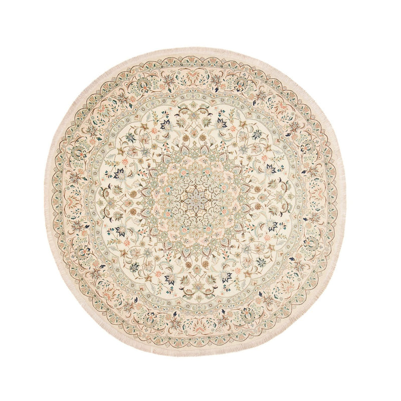 Tappeto Persero - Tabriz - Reale rotondo  - 200 x 200 cm - sabbia