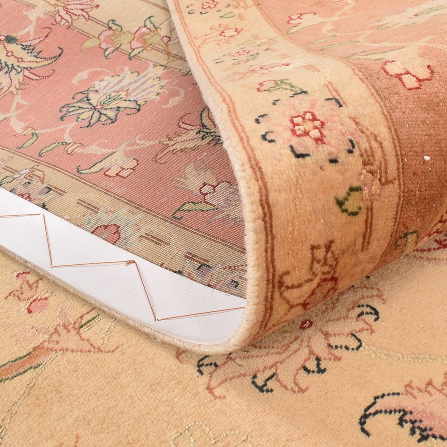 Tappeto Persero - Tabriz - Reale quadrato  - 207 x 202 cm - beige chiaro