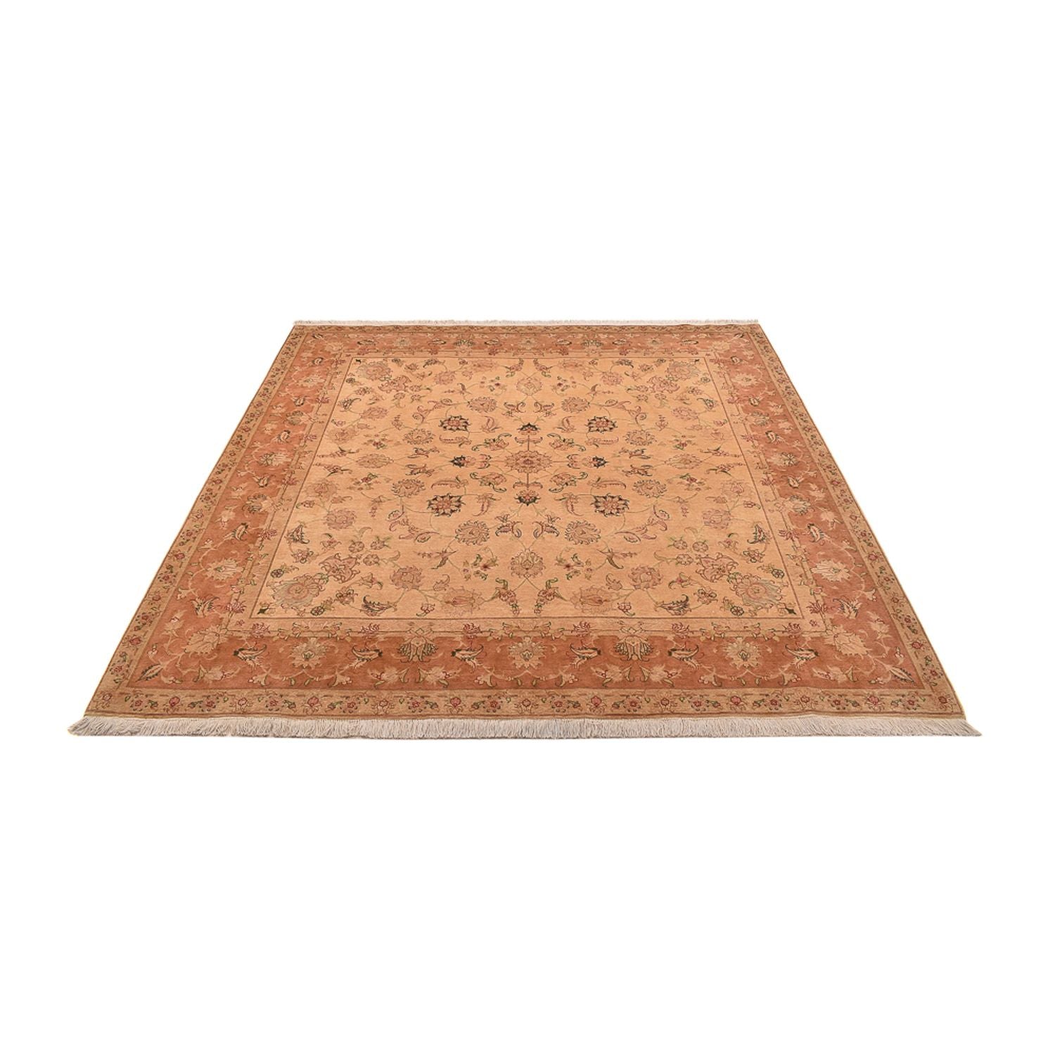 Tappeto Persero - Tabriz - Reale quadrato  - 207 x 202 cm - beige chiaro