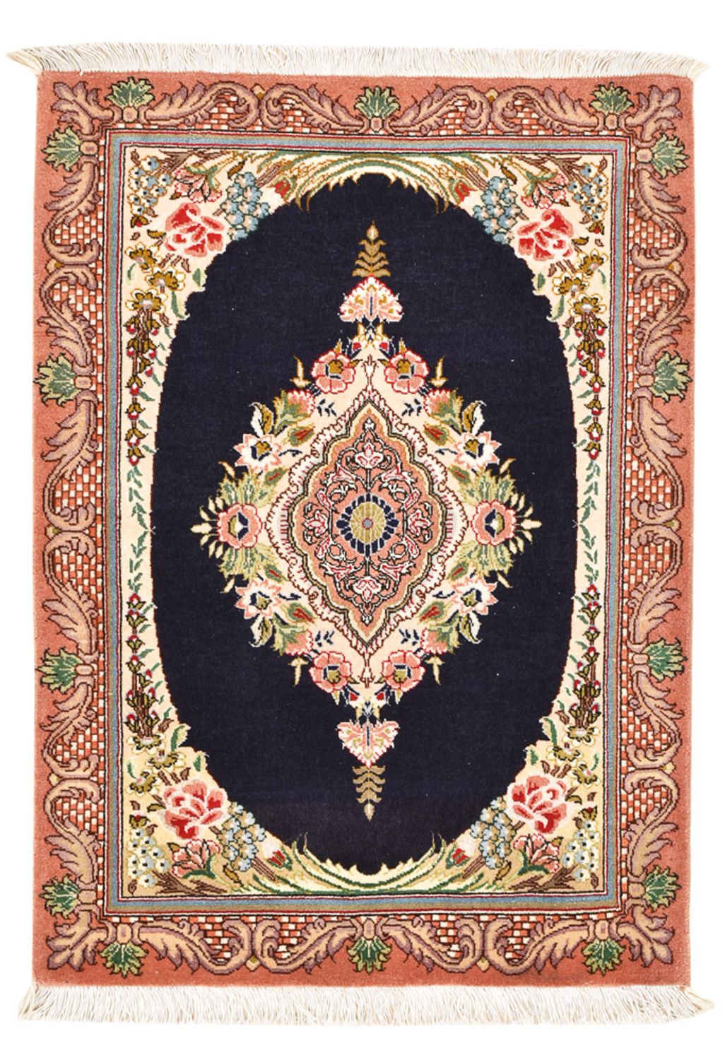 Tappeto Persero - Tabriz - Reale - 90 x 60 cm - blu scuro
