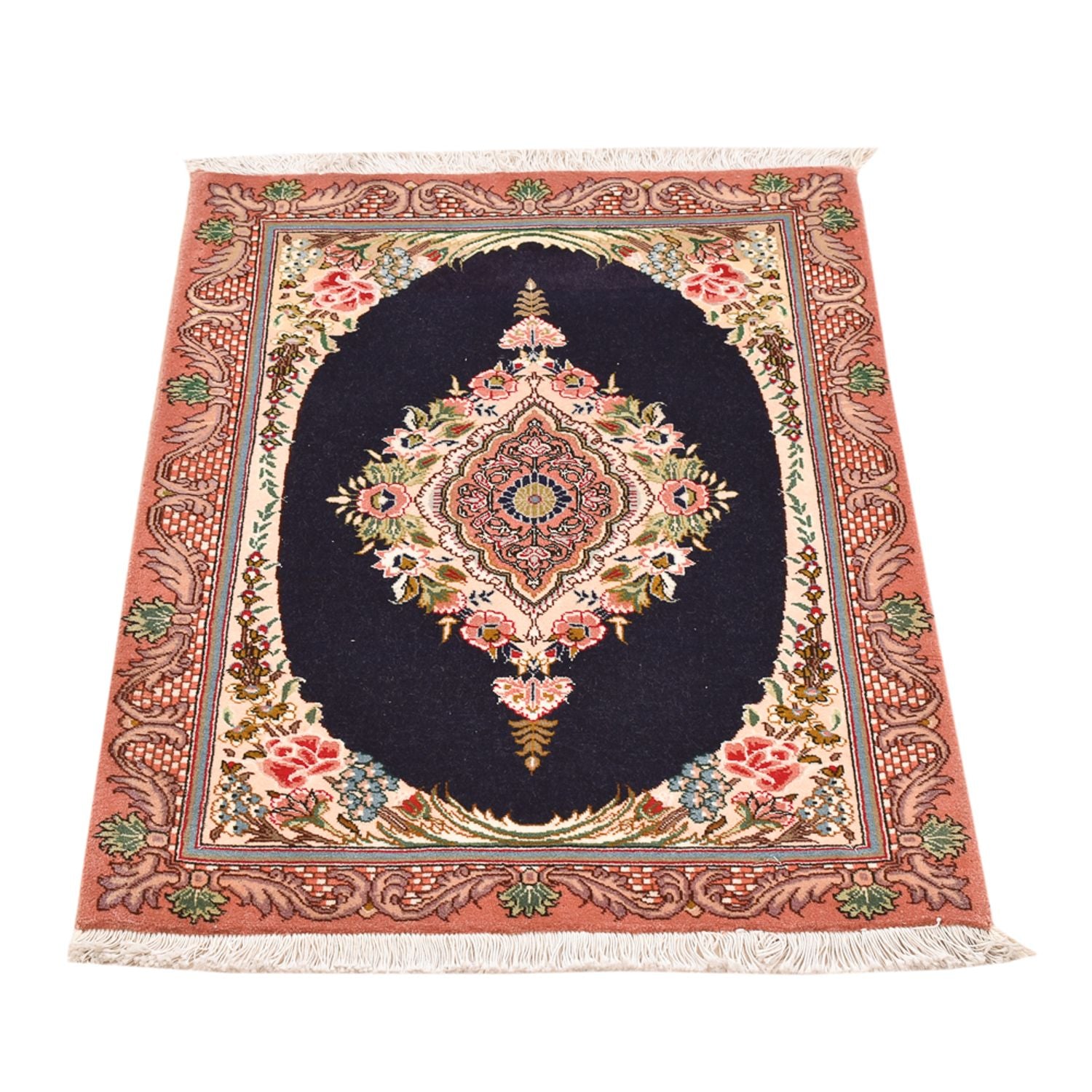 Tappeto Persero - Tabriz - Reale - 90 x 60 cm - blu scuro