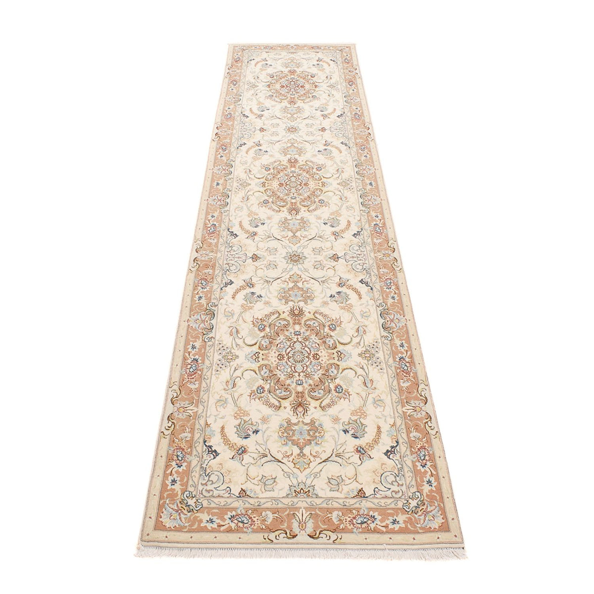 Tappeto corsia Tappeto Persero - Tabriz - Reale - 372 x 87 cm - beige