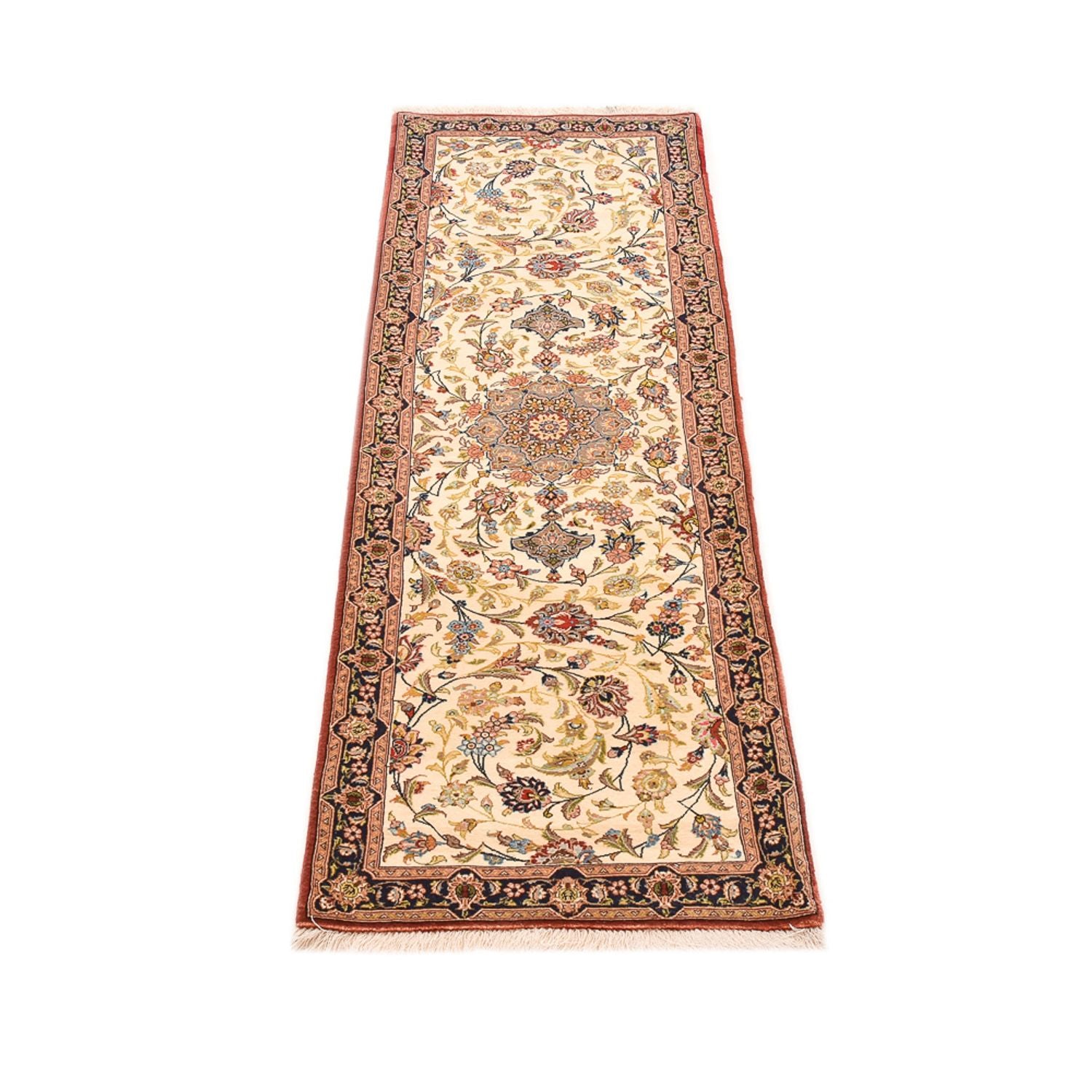 Tappeto corsia Tappeto Persero - Ghom - Reale - 195 x 58 cm - beige chiaro