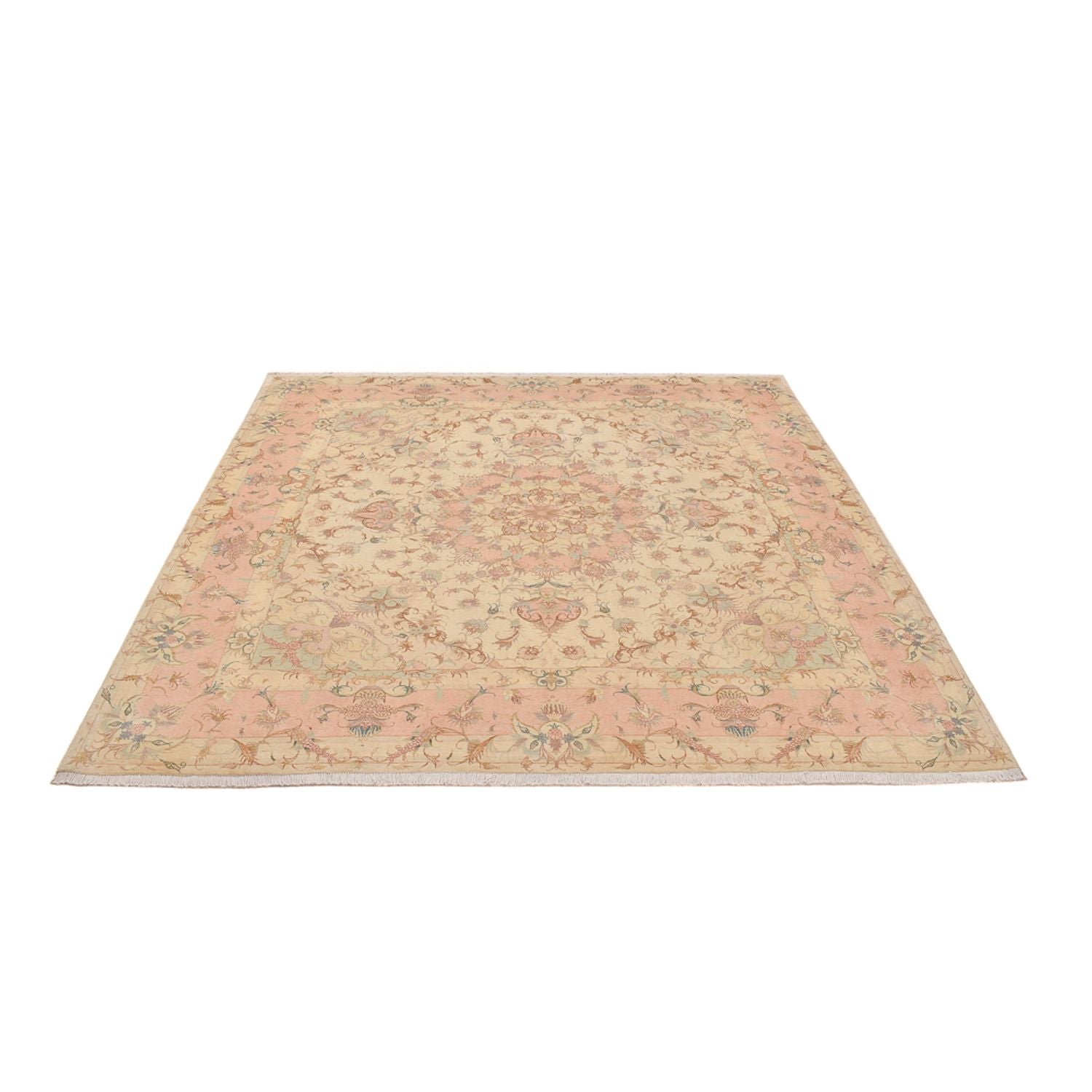 Tappeto Persero - Tabriz - Reale quadrato  - 248 x 242 cm - beige chiaro