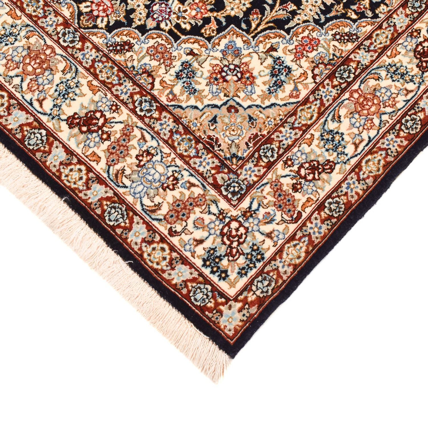 Tappeto Persero - Isfahan - Premio - 148 x 101 cm - blu scuro