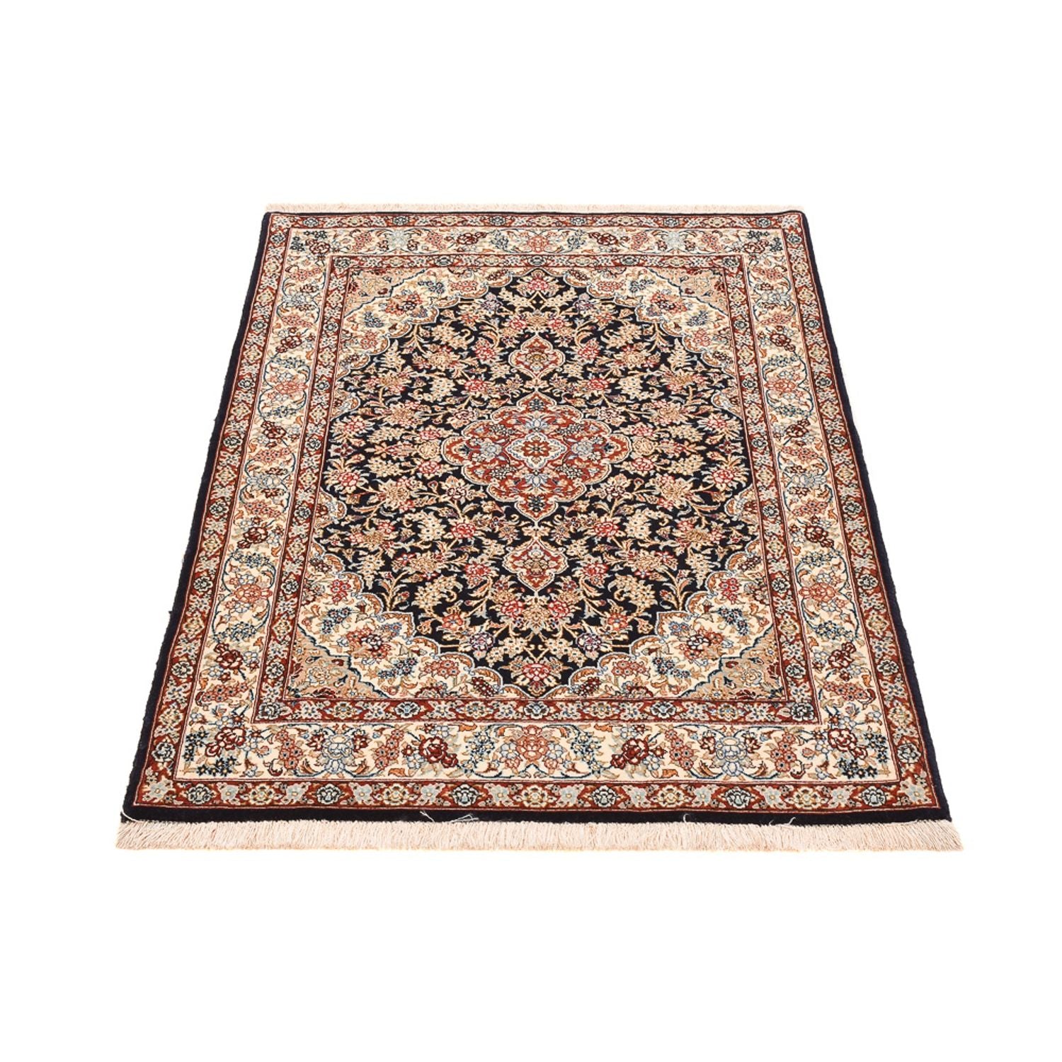 Tappeto Persero - Isfahan - Premio - 148 x 101 cm - blu scuro