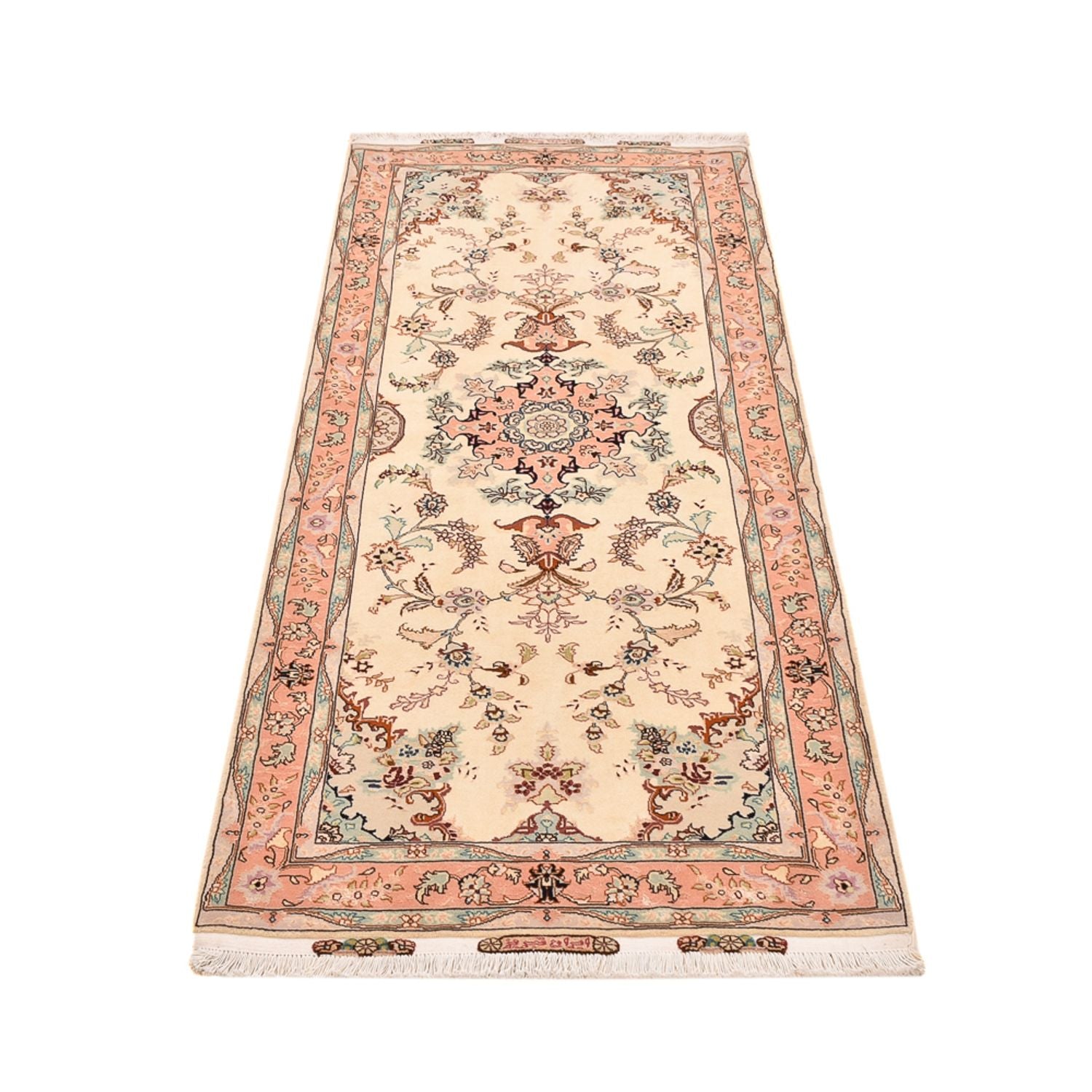 Tappeto corsia Tappeto Persero - Tabriz - Reale - 210 x 81 cm - beige