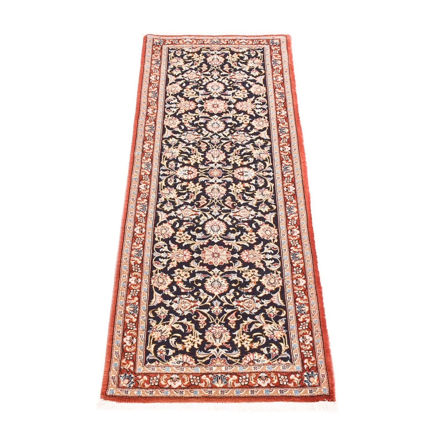 Tappeto corsia Tappeto Persero - Ghom - Reale - 155 x 55 cm - blu scuro