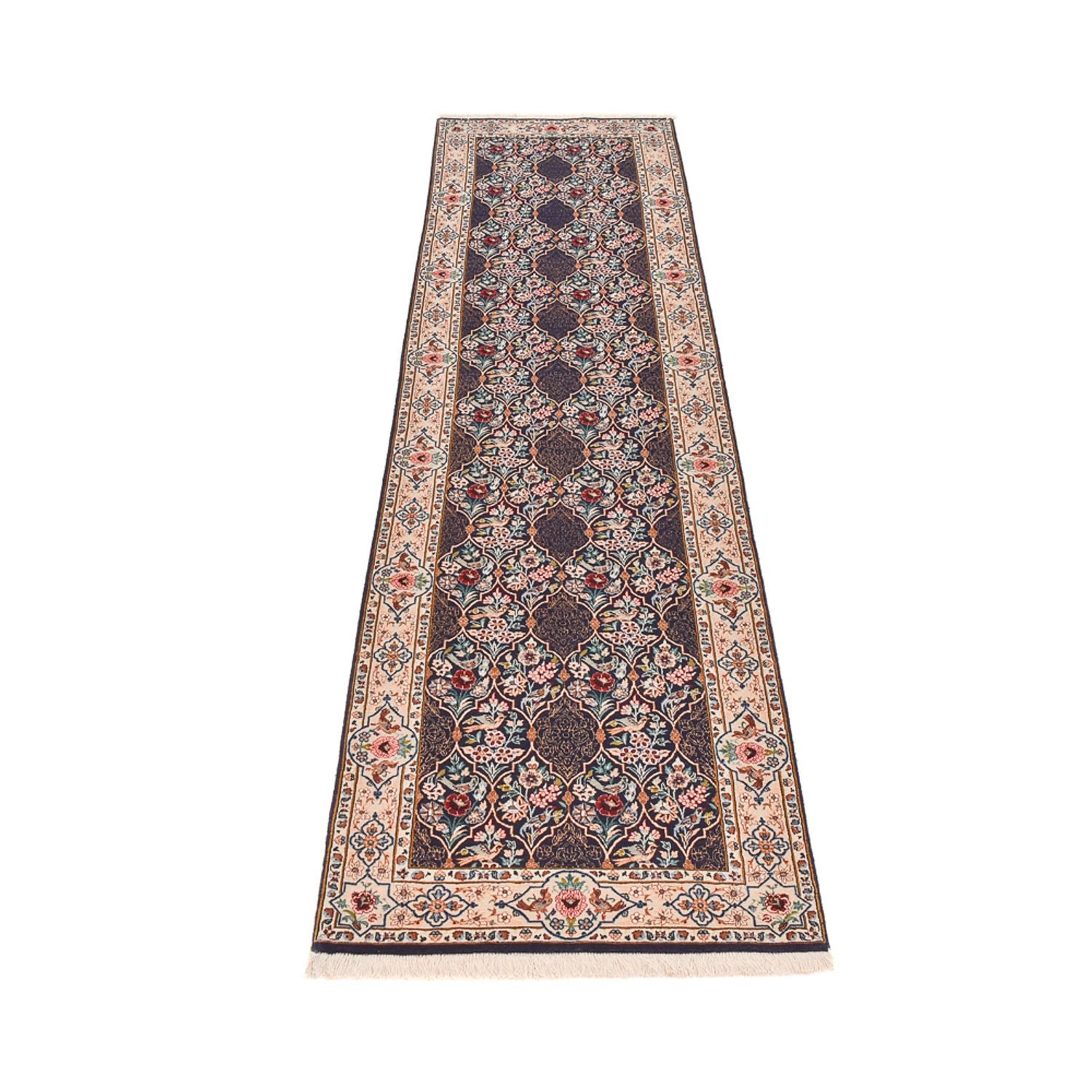 Tappeto corsia Tappeto Persero - Ghom - Reale - 300 x 80 cm - blu scuro
